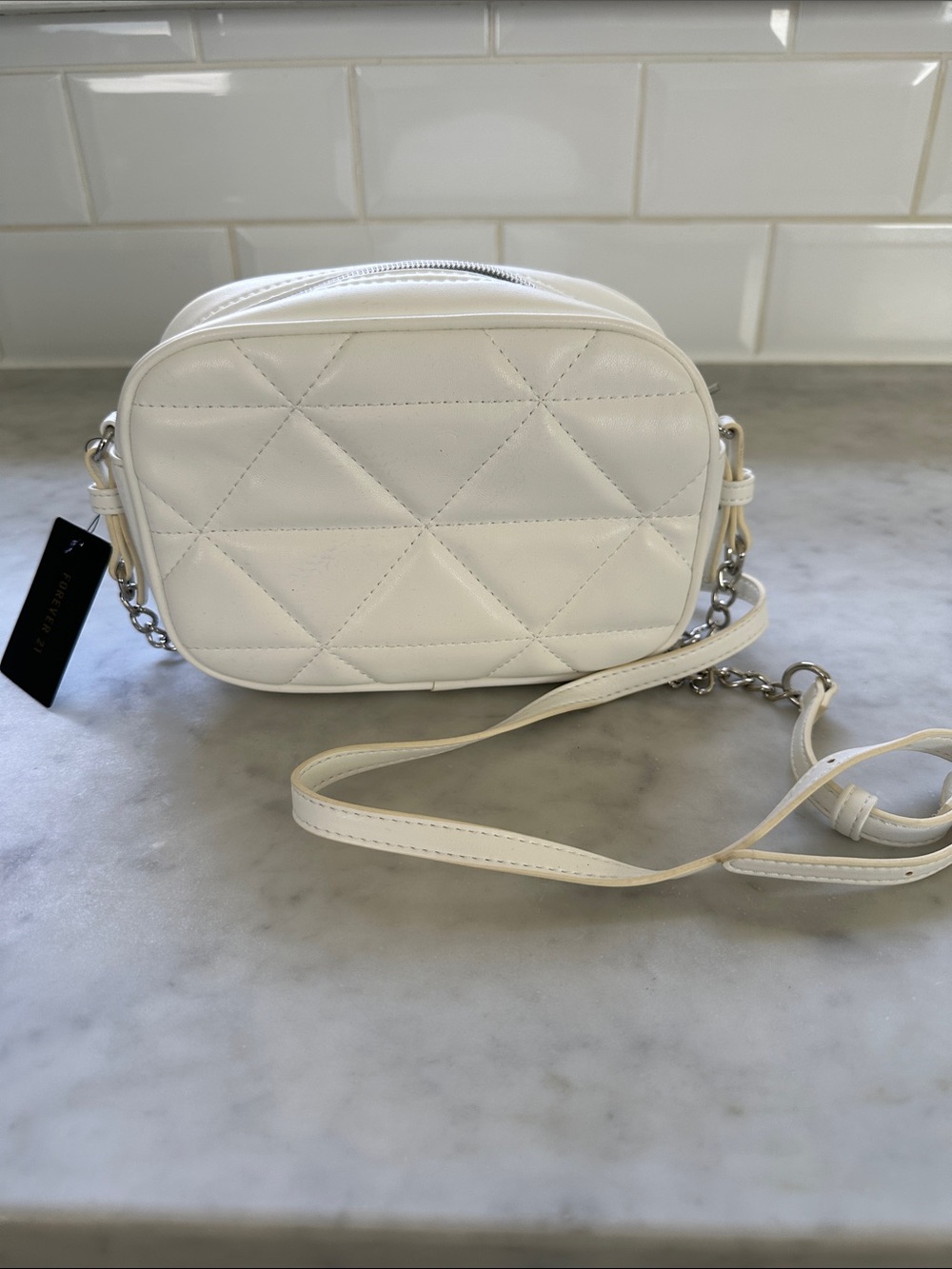 NEW Forever 21 Quilted White Crossbody Bag - Women's Shoulder Bag